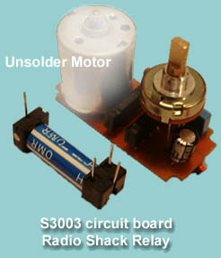 Futaba S3003 circuit board and RS relay